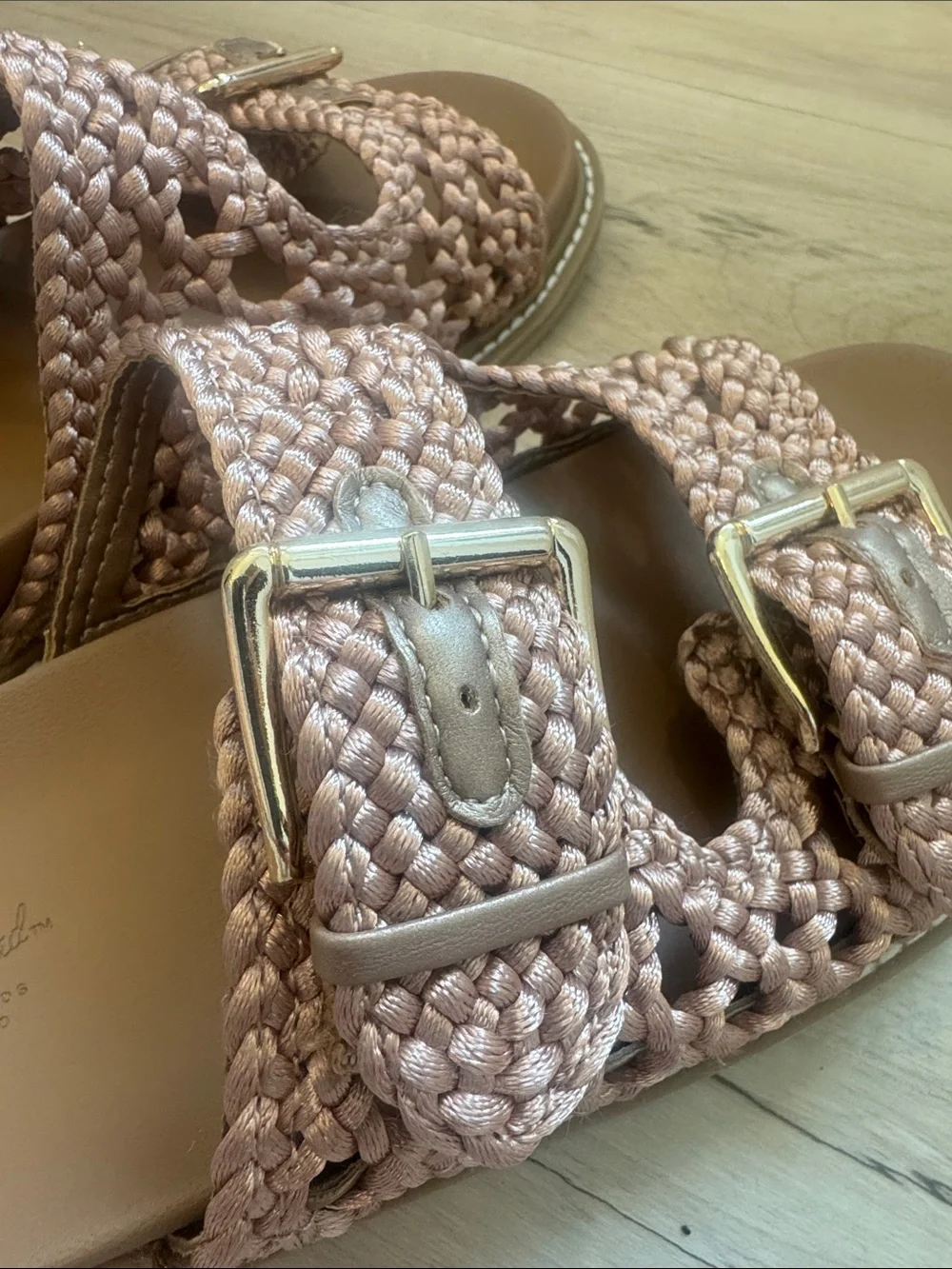 Universal Threads Woven Buckle Slide Sandals - Rose Gold